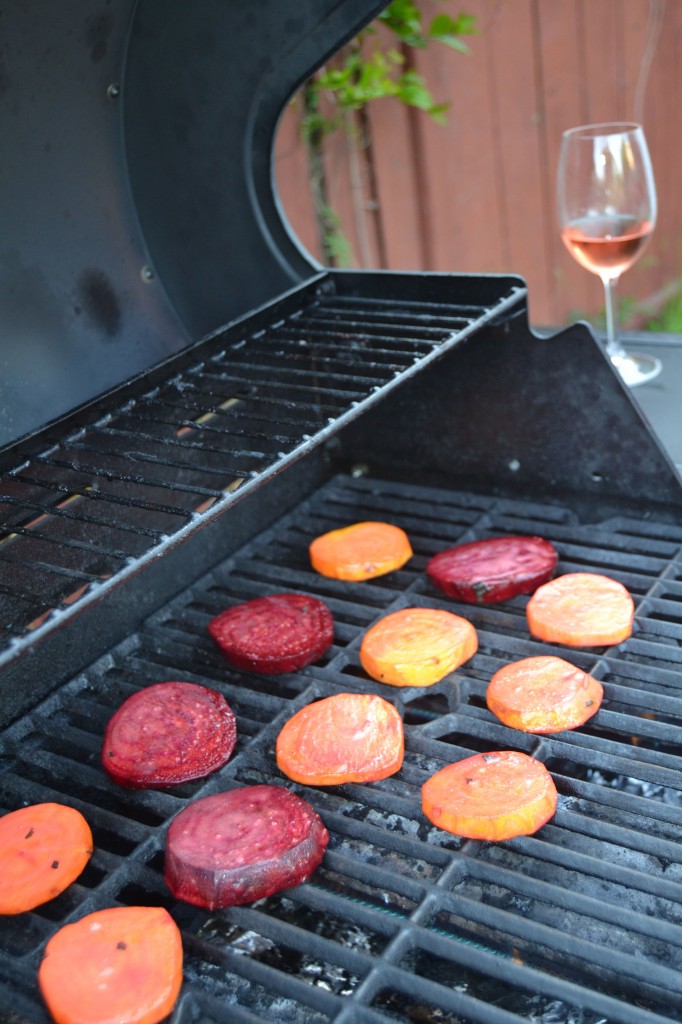 Grilling is best accomplished with a glass of rosÃ©!